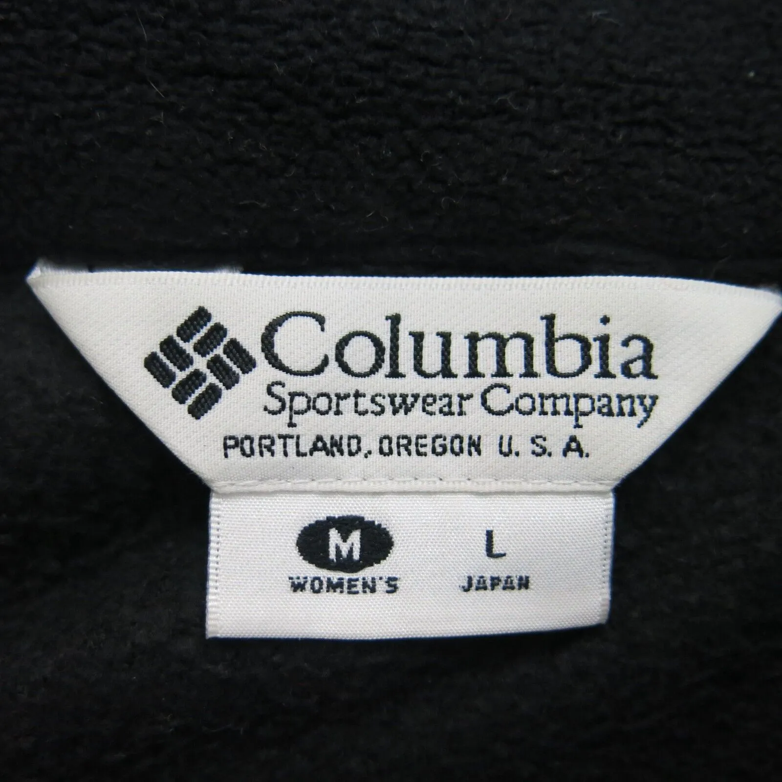 Columbia Women Full Zip Up Fleece Jacket Long Sleeve Mock Neck Black Size Medium