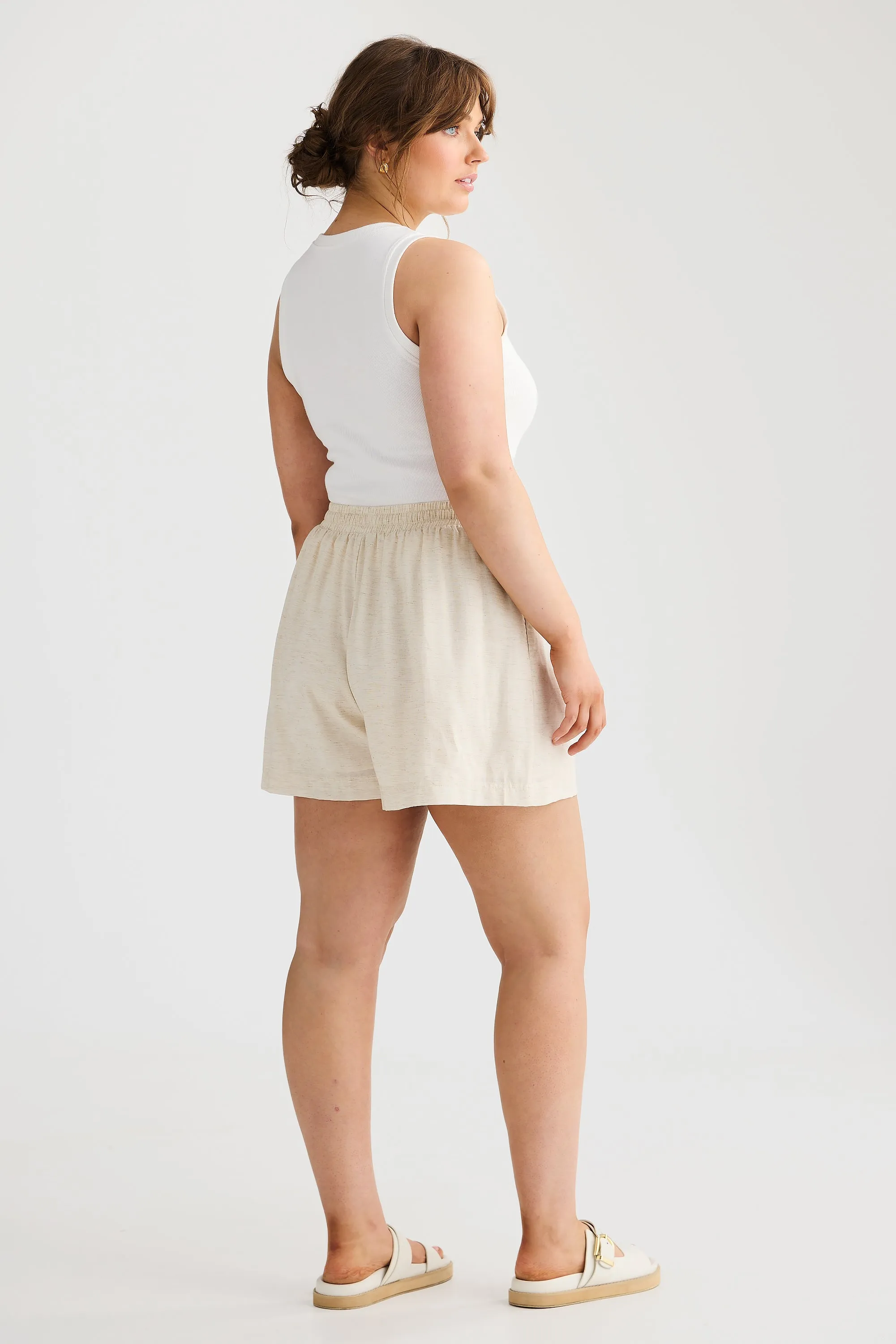Core Ribbed Racer Back Tank - White