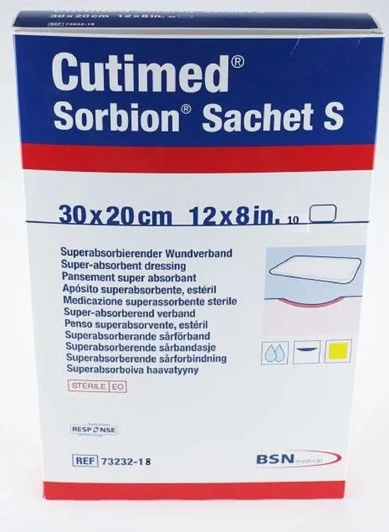 Cutimed Sorbion Sachet S Dressings 20cm x 30cm x5