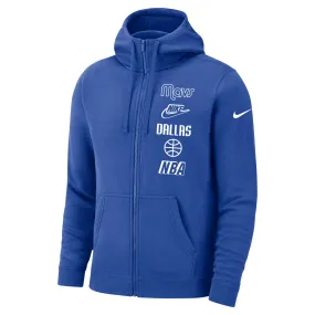 DALLAS MAVERICKS NIKE CLUB FULL ZIP HOODED JACKET