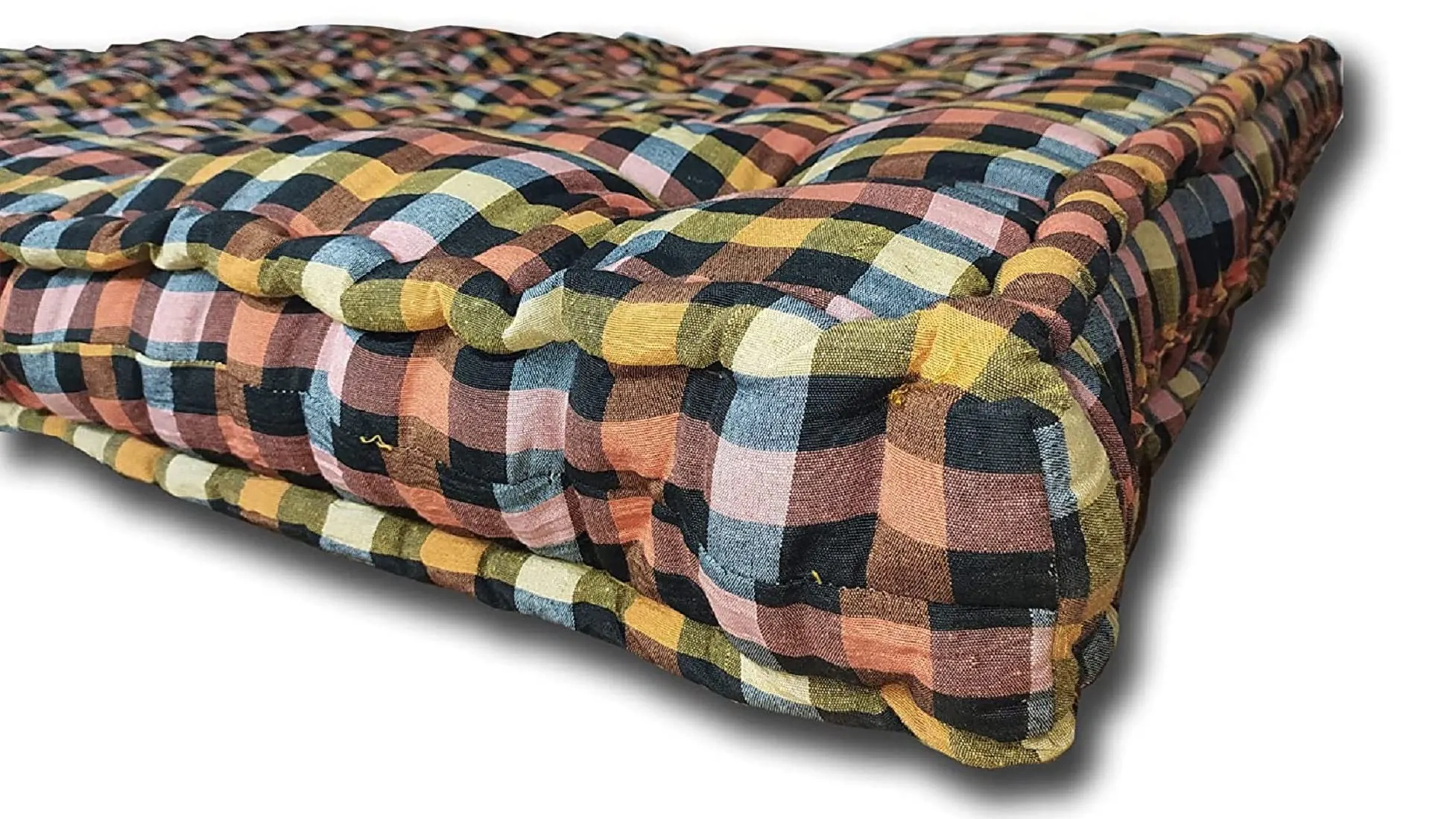 Deevine Craft Soft Thick 5-Inch Cotton Quilt Box Mattress | Gadda Medium Firm Soft Cotton Multicolour Mattress | Cotton Box Rectangle Type Single Bed Mattress (3X6 ft or 72X36X5 Inches)