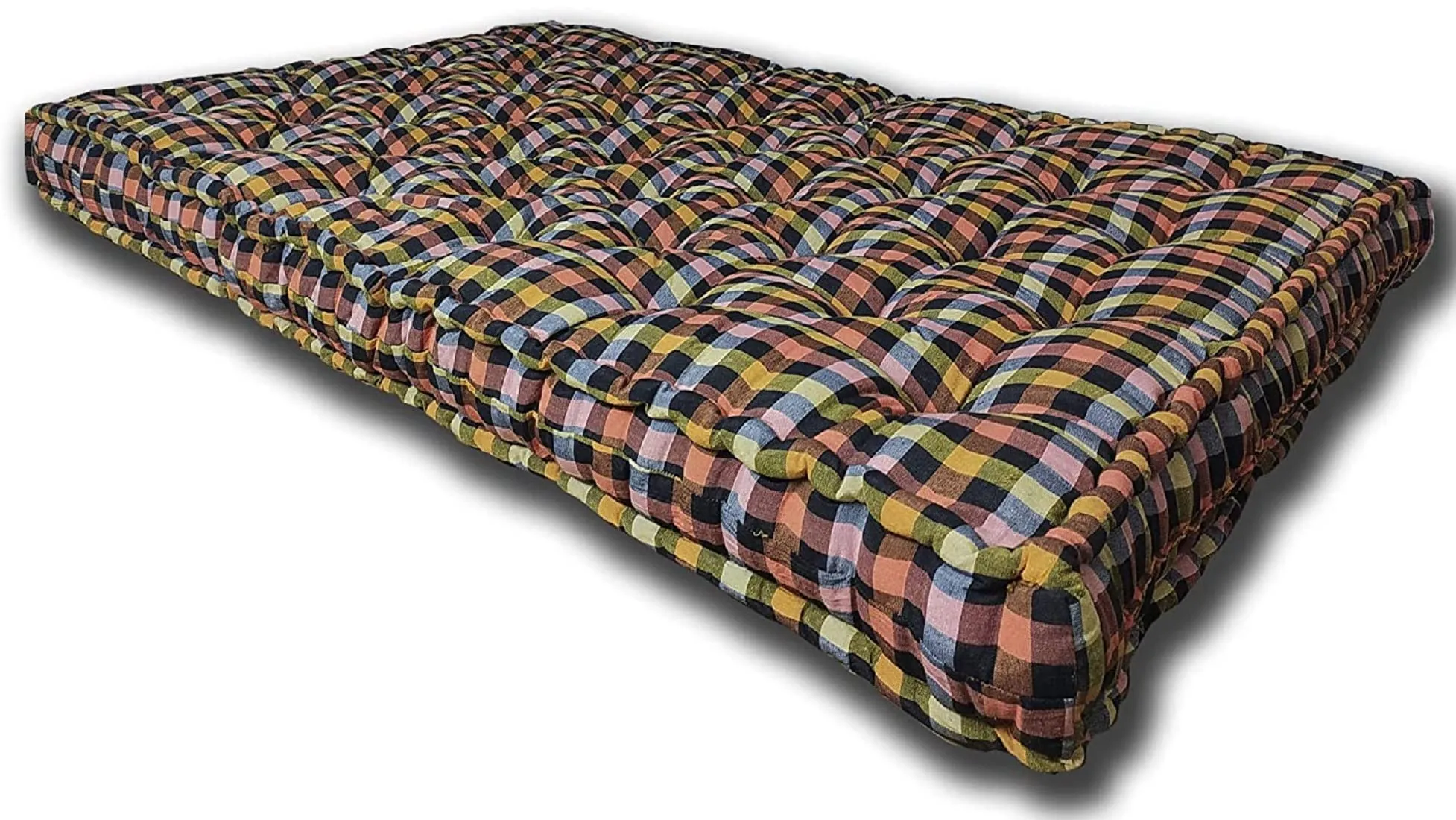 Deevine Craft Soft Thick 5-Inch Cotton Quilt Box Mattress | Gadda Medium Firm Soft Cotton Multicolour Mattress | Cotton Box Rectangle Type Single Bed Mattress (3X6 ft or 72X36X5 Inches)