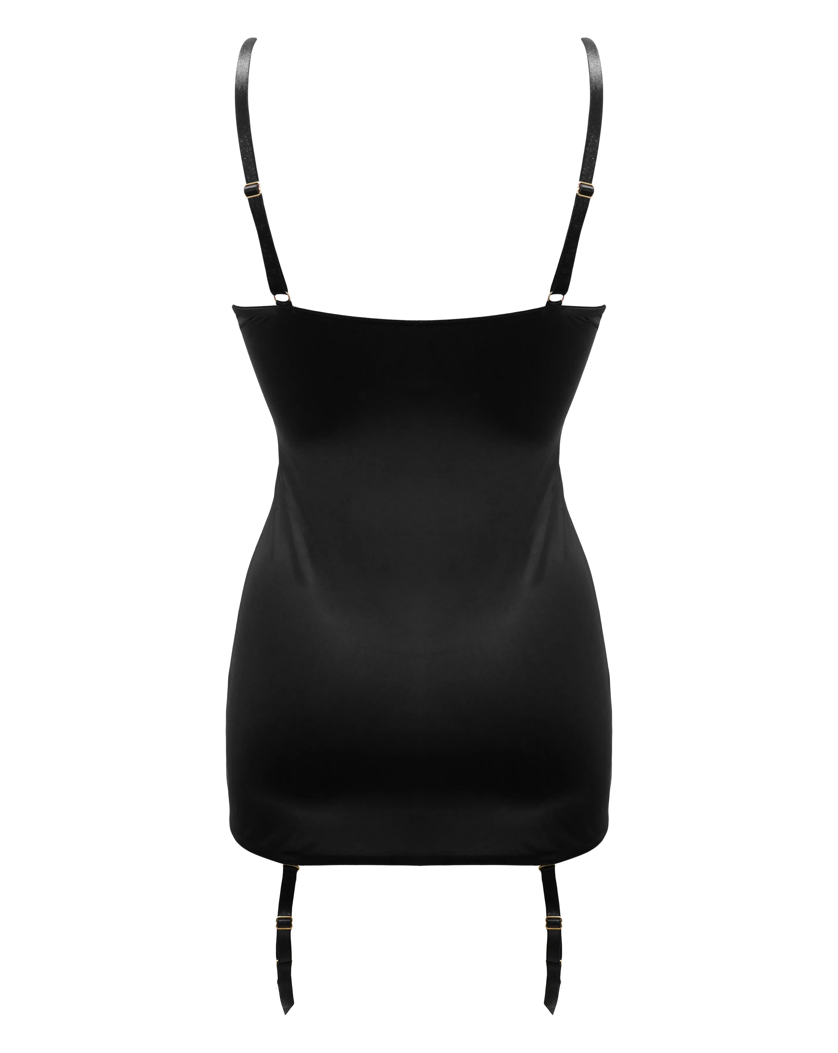 DESIRE SUSPENDER DRESS BLACK/RED