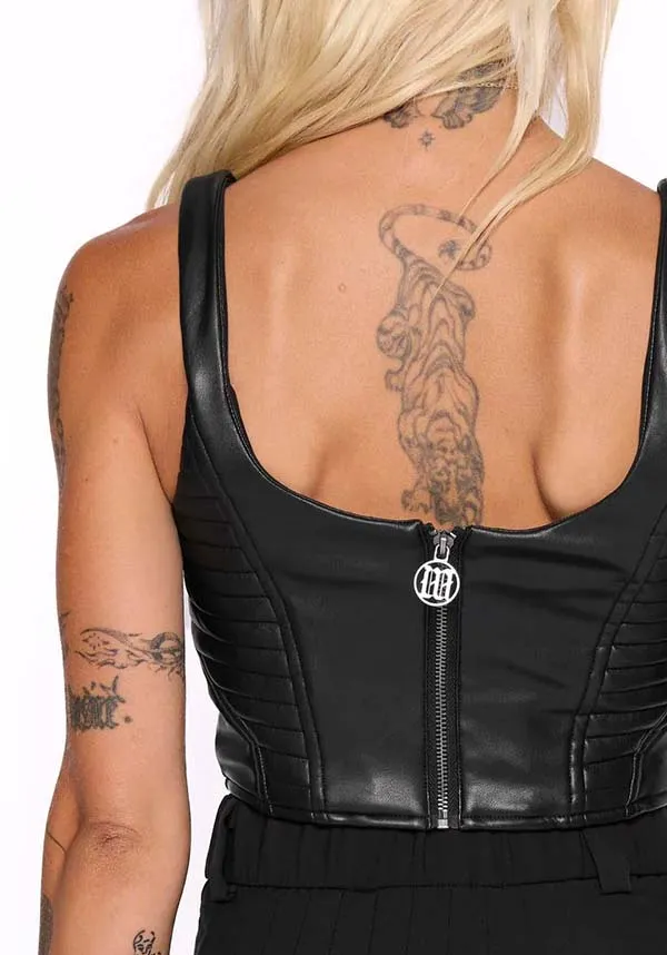 Doro Faux Leather Moto | CORSET TOP