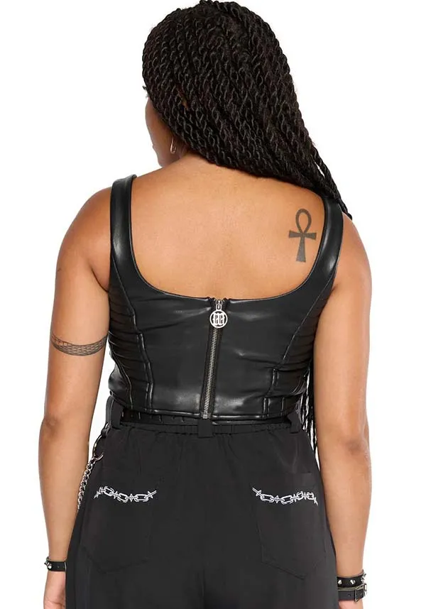 Doro Faux Leather Moto | CORSET TOP
