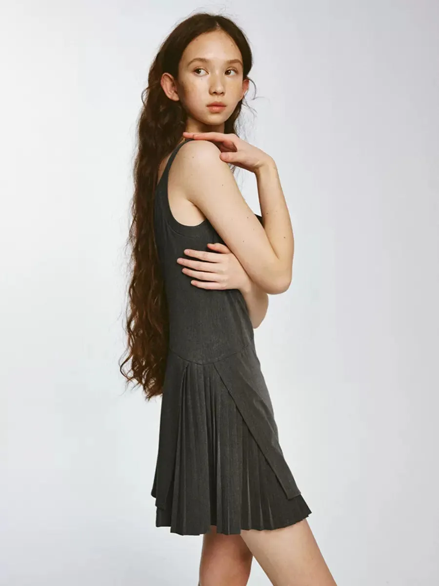 Double-layer Heavy Pleated Slip Dress