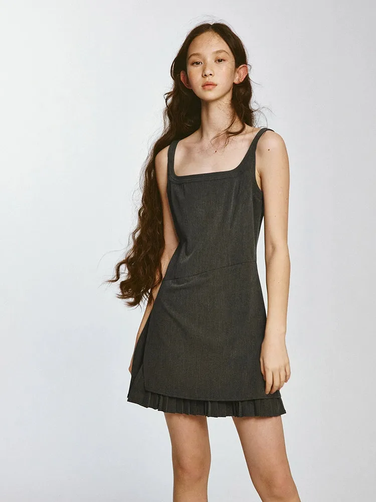 Double-layer Heavy Pleated Slip Dress