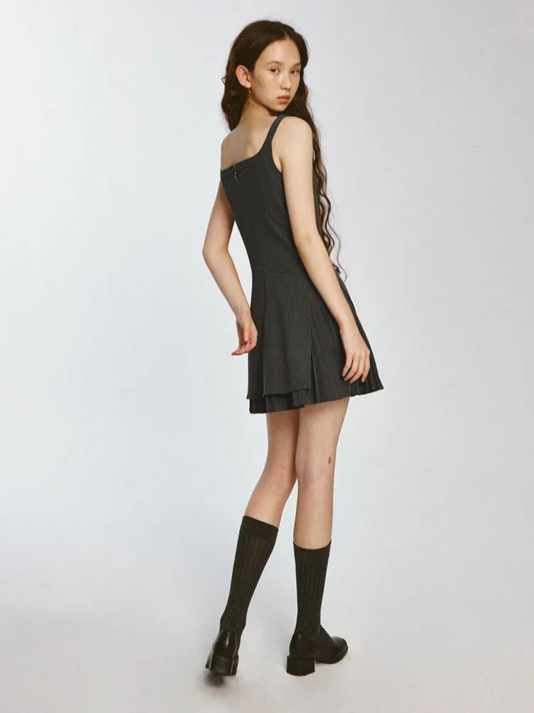 Double-layer Heavy Pleated Slip Dress