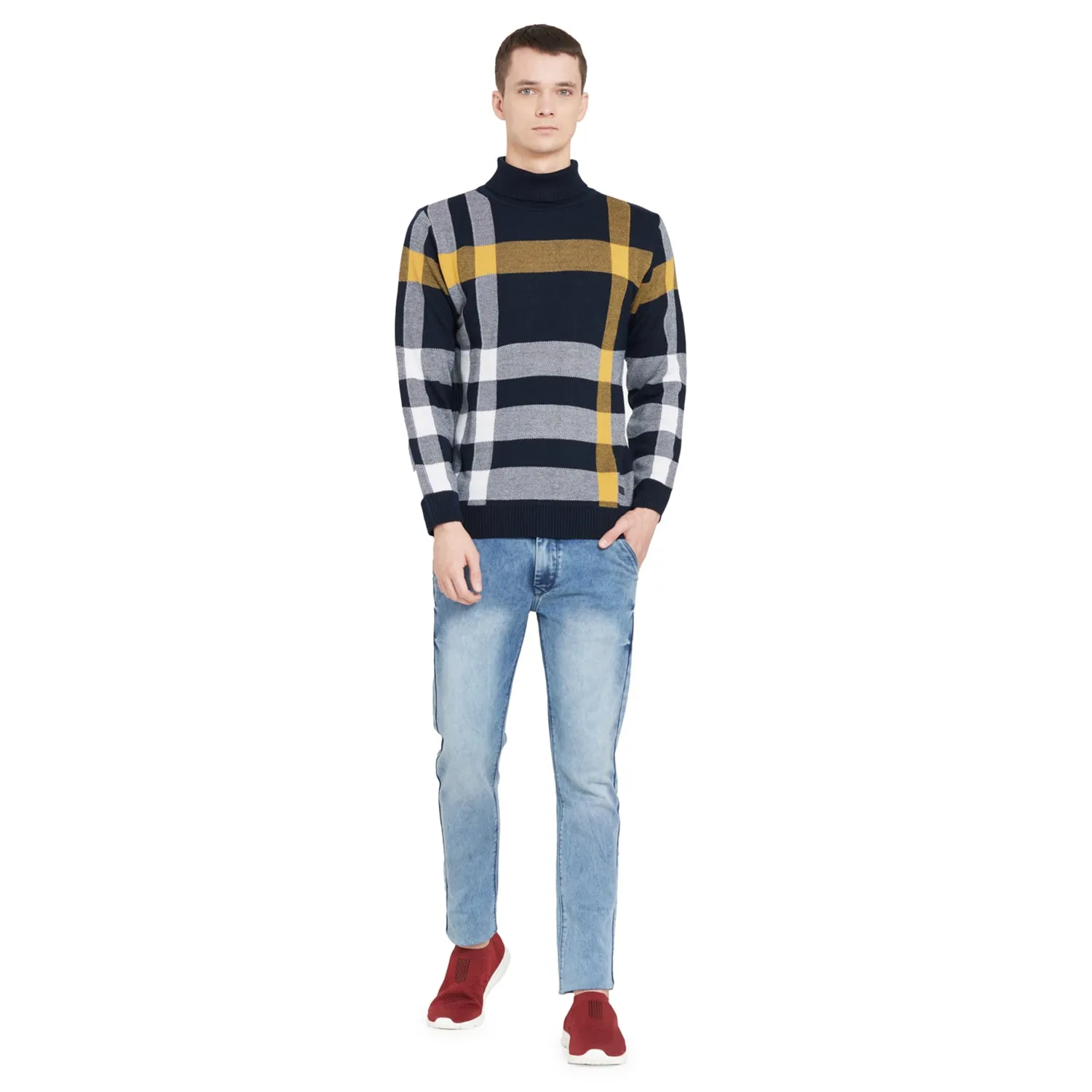 Duke Stardust Men Full Sleeve High Neck Sweater (SDS694R)