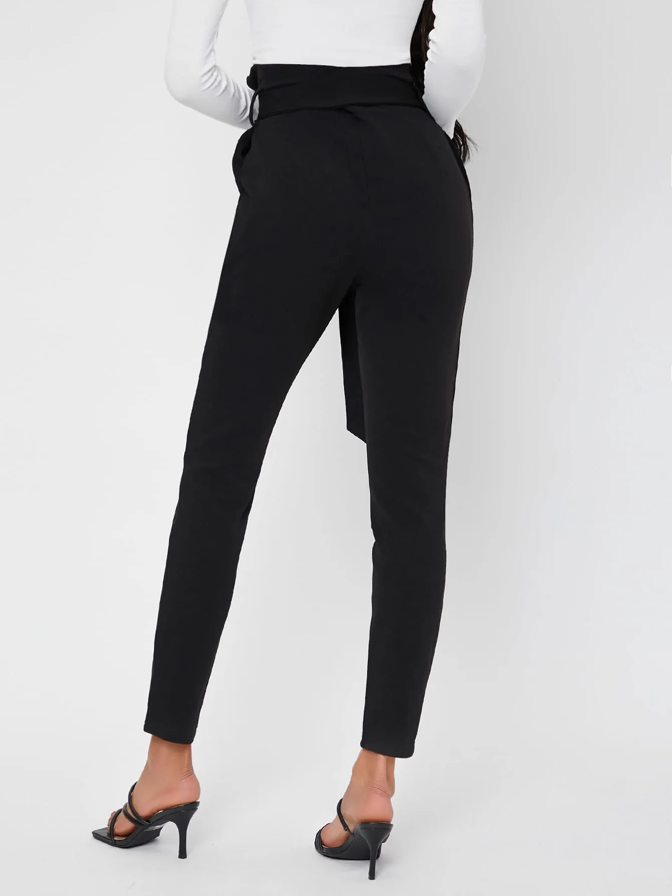 Elegant Plain Ruffle High Waist Long Womens Pants