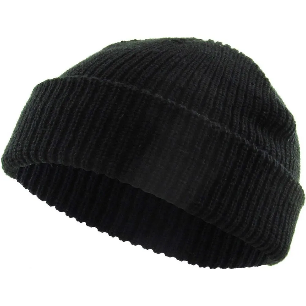Ethos FISHERMAN BEANIE - SORT acryl hue i klassisk fisker stil
