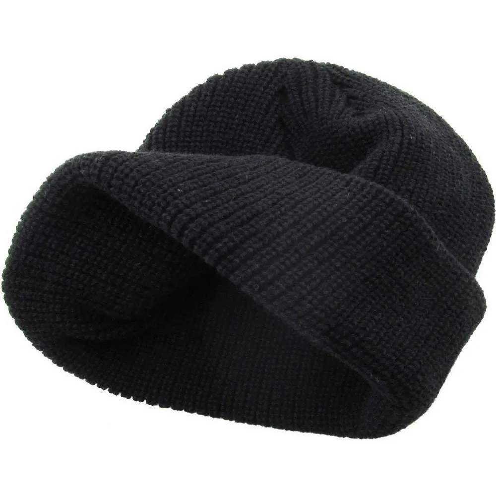 Ethos FISHERMAN BEANIE - SORT acryl hue i klassisk fisker stil