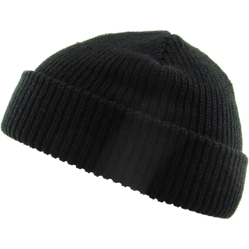 Ethos FISHERMAN BEANIE - SORT acryl hue i klassisk fisker stil