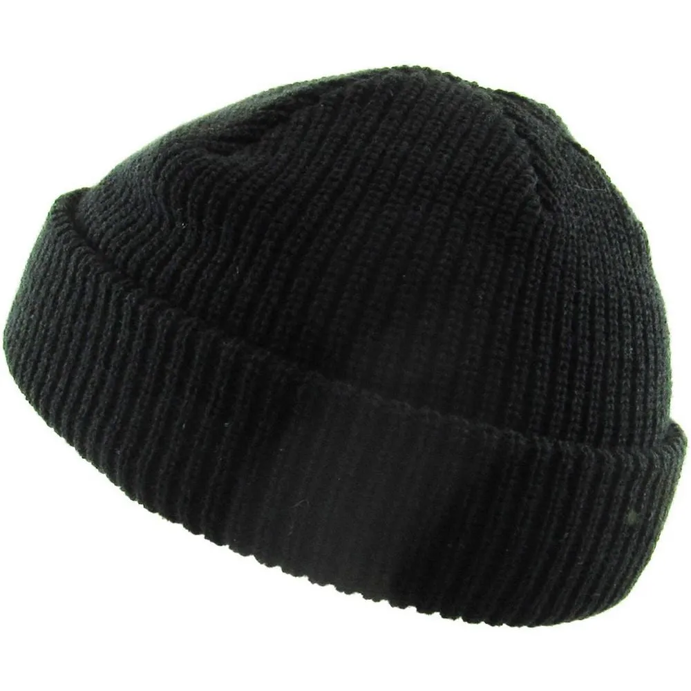 Ethos FISHERMAN BEANIE - SORT acryl hue i klassisk fisker stil