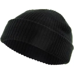 Ethos FISHERMAN BEANIE - SORT acryl hue i klassisk fisker stil