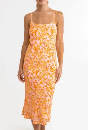 Evangeline Slip Midi Dress - Mandarin