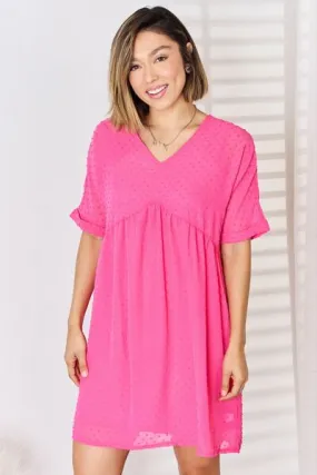Feminine Flair - Swiss Dot Babydoll Dress