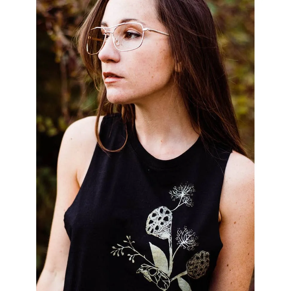 Feral Babe Black Cropped Racerback Tank