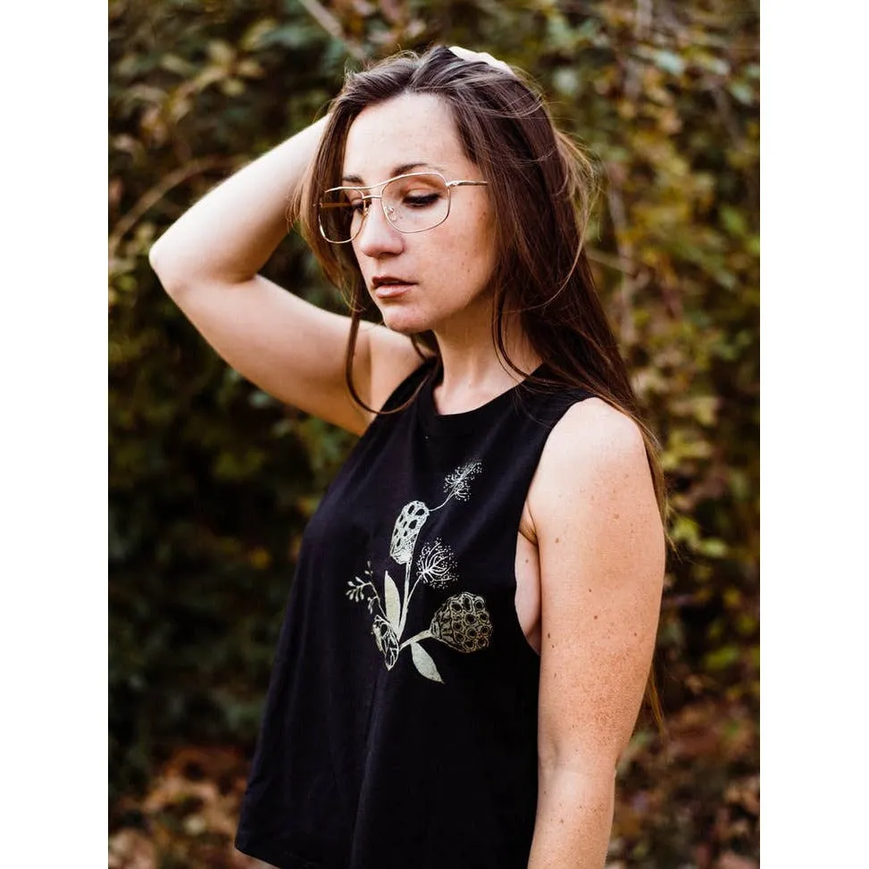 Feral Babe Black Cropped Racerback Tank