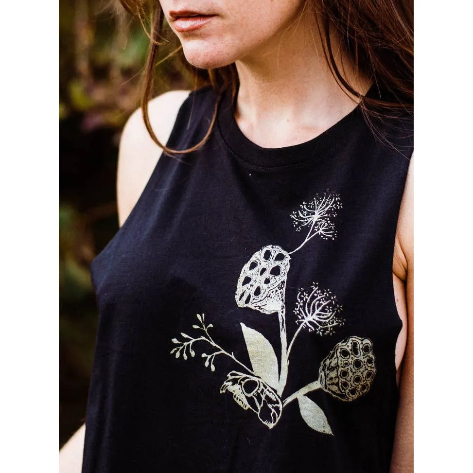 Feral Babe Black Cropped Racerback Tank