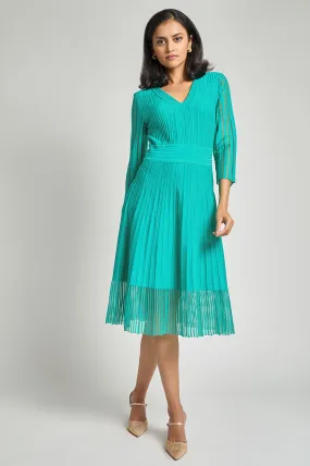 Fit-N-Flare Textured Soft Knit Midi Dress