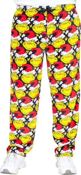 Grinch All Over Santa Hat Christmas Pajamas Lounge Pants