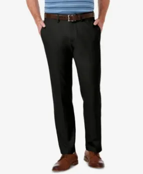 Haggar Mens Regular fit Dress Pants 40 / 32 Black Solid Stretch