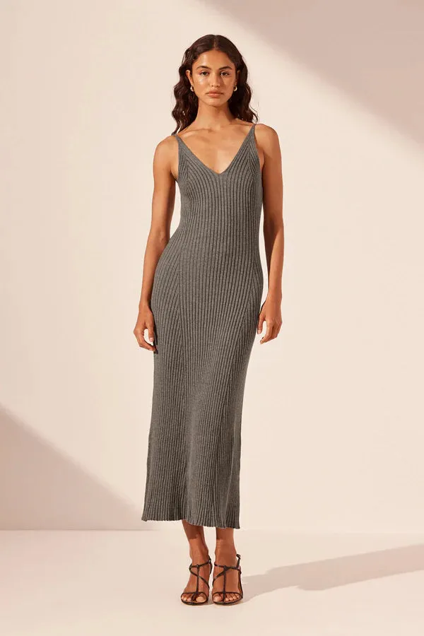 Harlem Slip Midi Dress - Ash