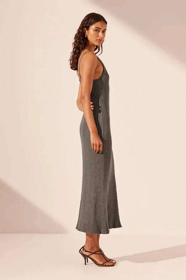 Harlem Slip Midi Dress - Ash