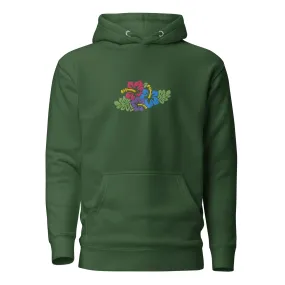 Hawaiian Tropical Leaves Embroidered Hoodie