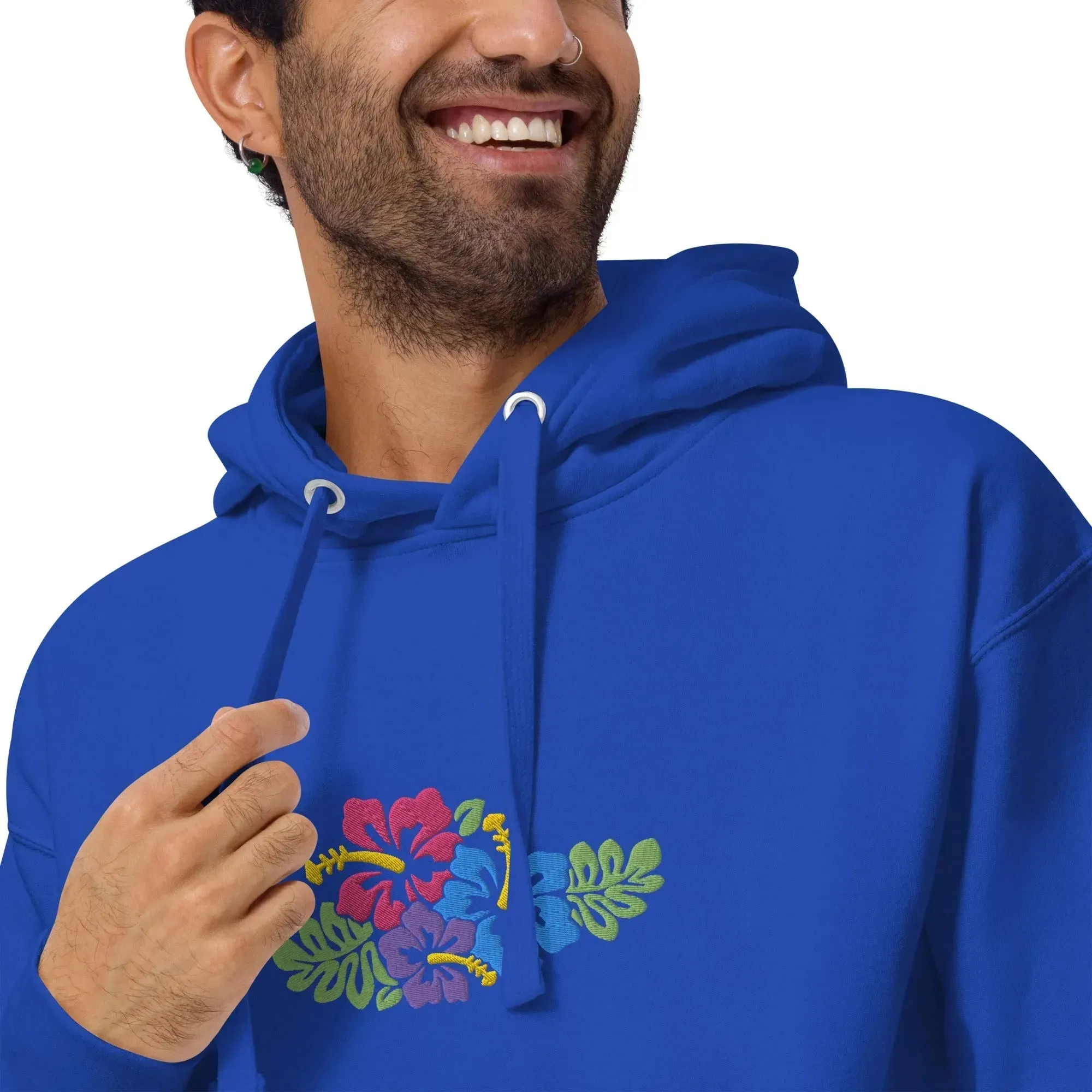 Hawaiian Tropical Leaves Embroidered Hoodie