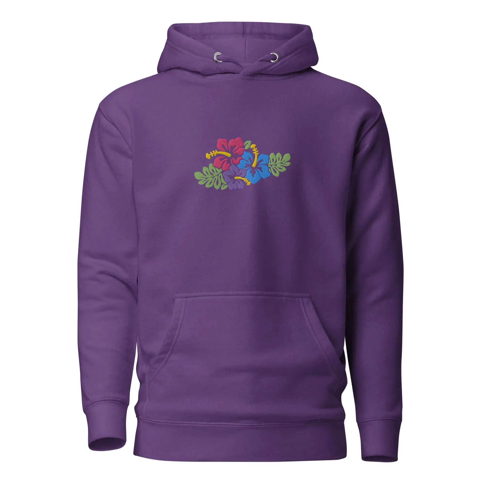Hawaiian Tropical Leaves Embroidered Hoodie