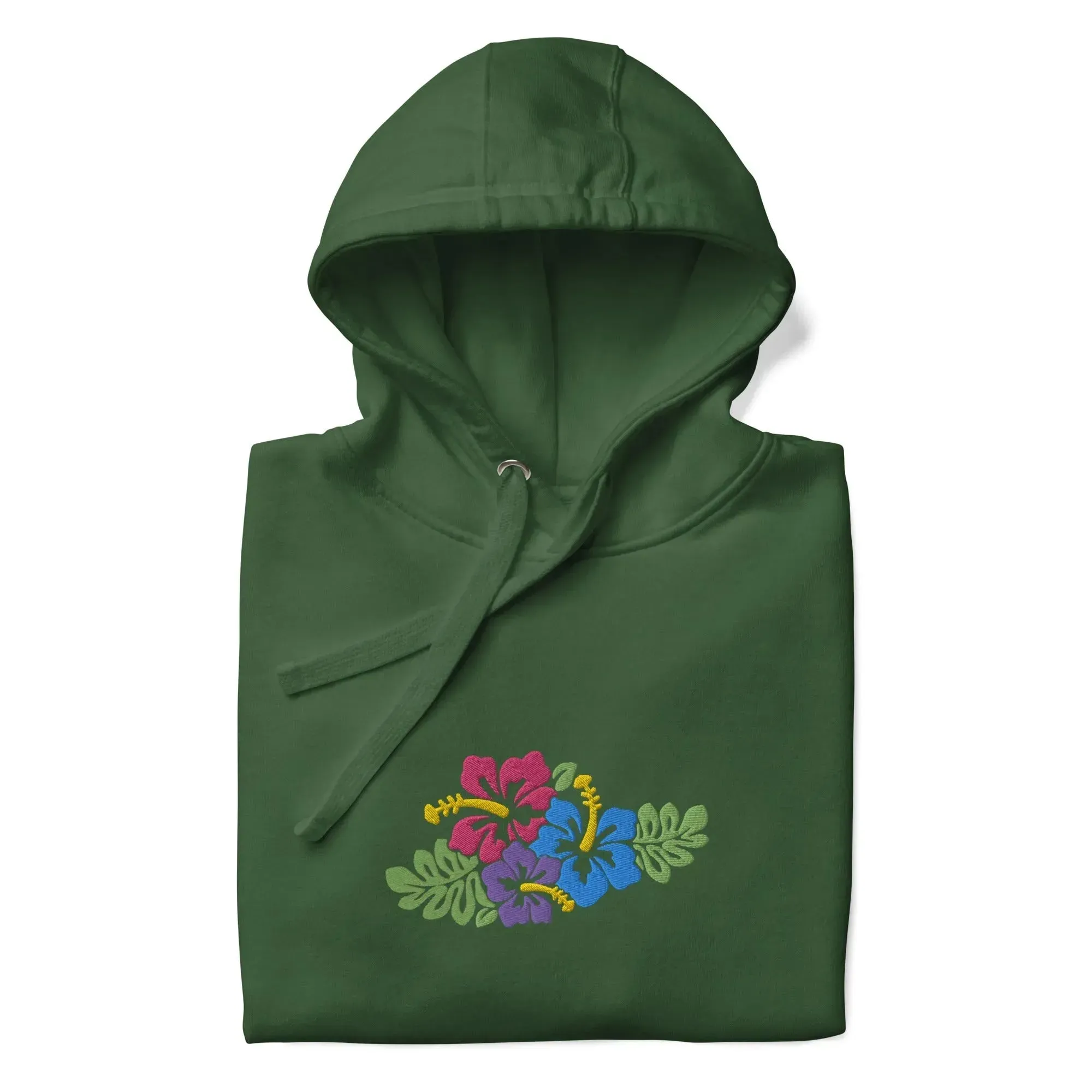Hawaiian Tropical Leaves Embroidered Hoodie