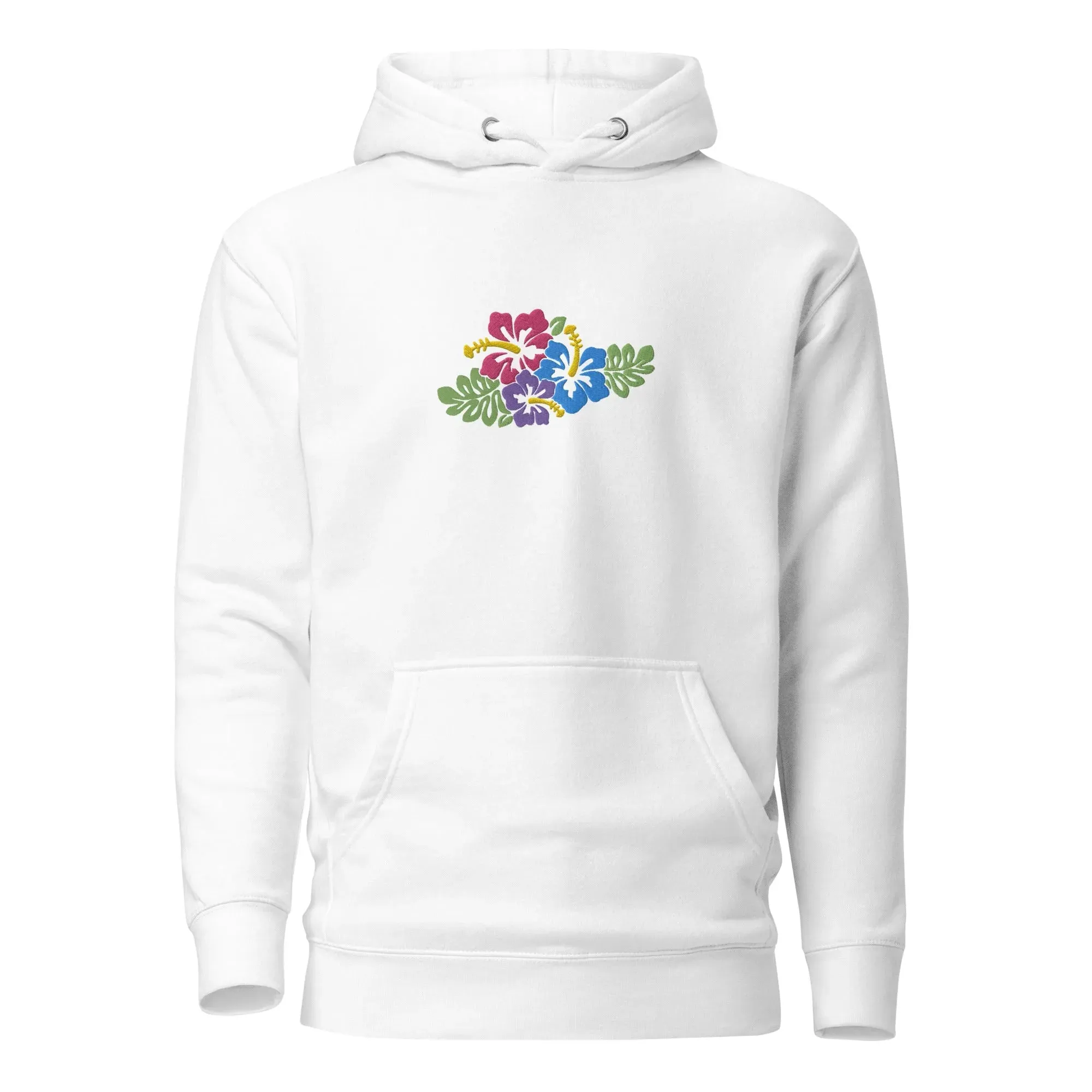Hawaiian Tropical Leaves Embroidered Hoodie