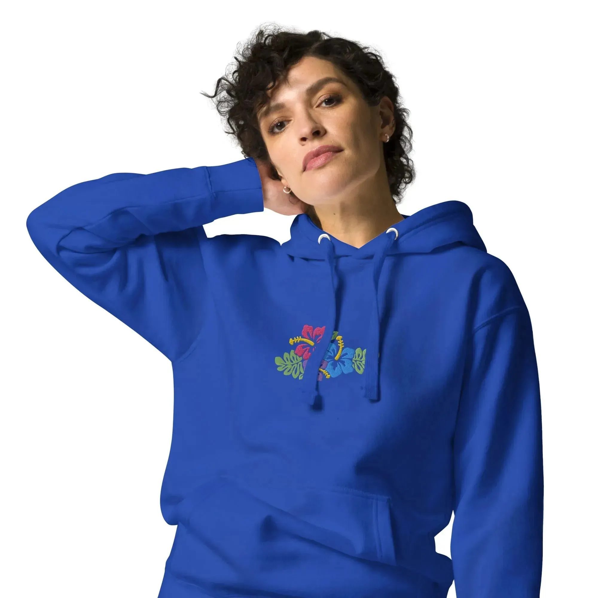 Hawaiian Tropical Leaves Embroidered Hoodie