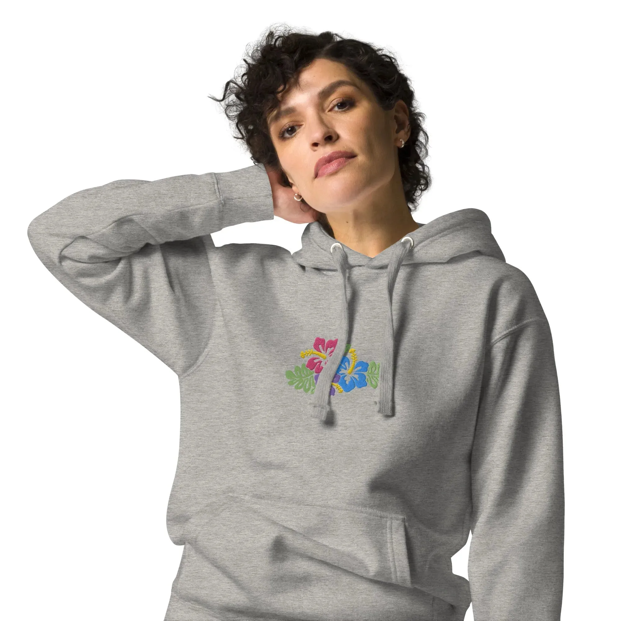 Hawaiian Tropical Leaves Embroidered Hoodie