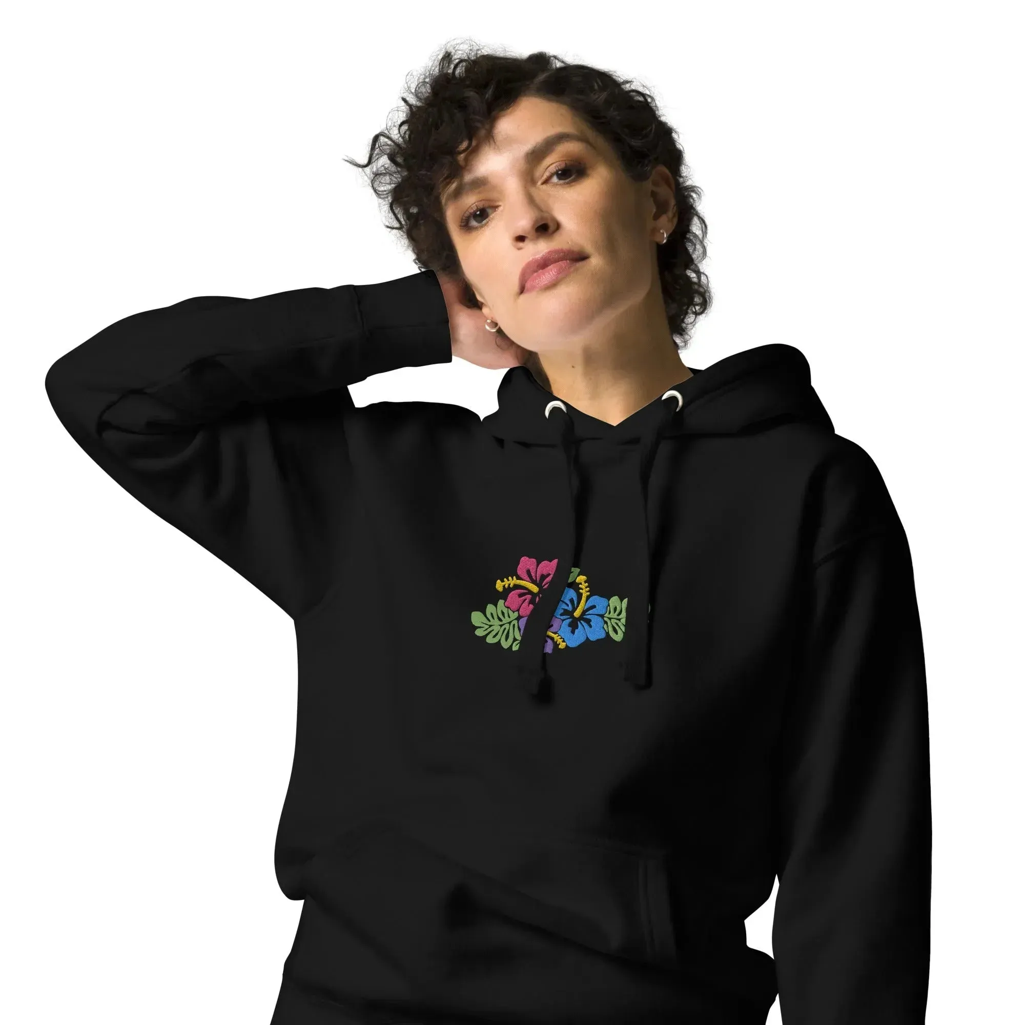 Hawaiian Tropical Leaves Embroidered Hoodie