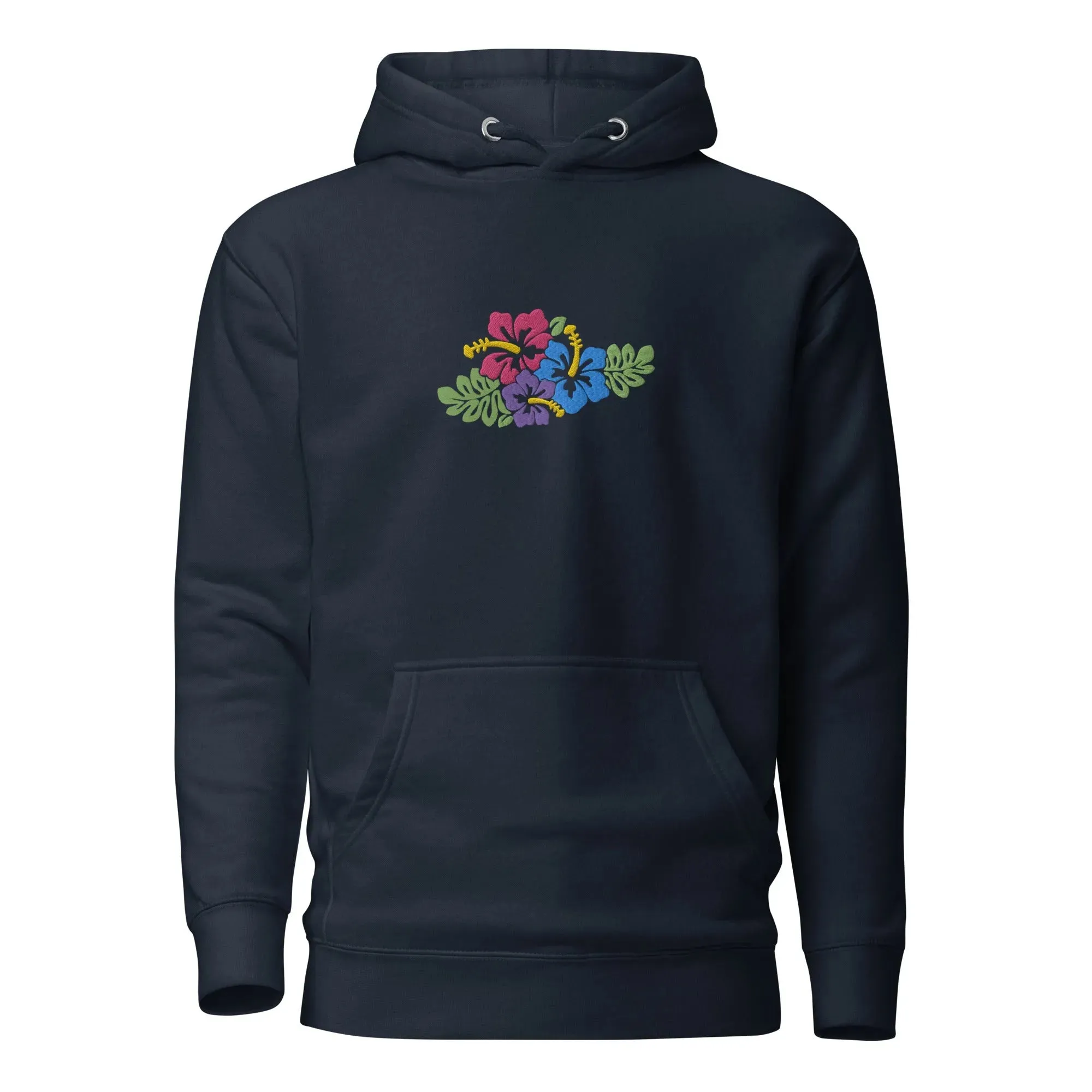 Hawaiian Tropical Leaves Embroidered Hoodie