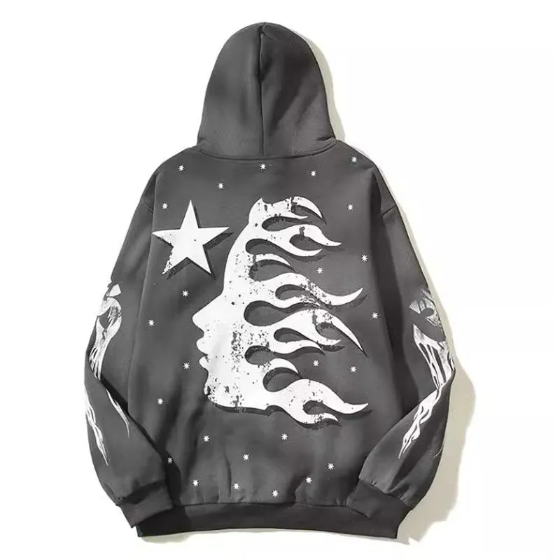 Hellstar Hoodie Loose Retro Distressed Words