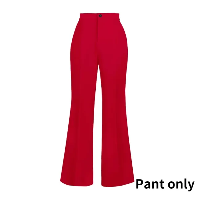 High Elastic Waist Wide Leg Casual Office Wear Pants