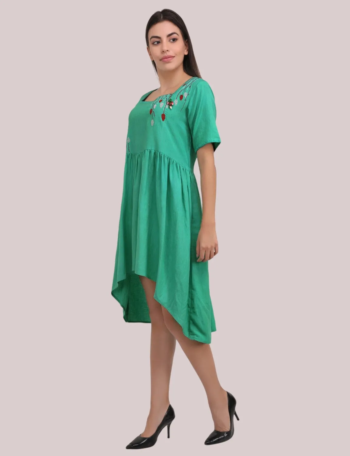High-low Embroidered dress