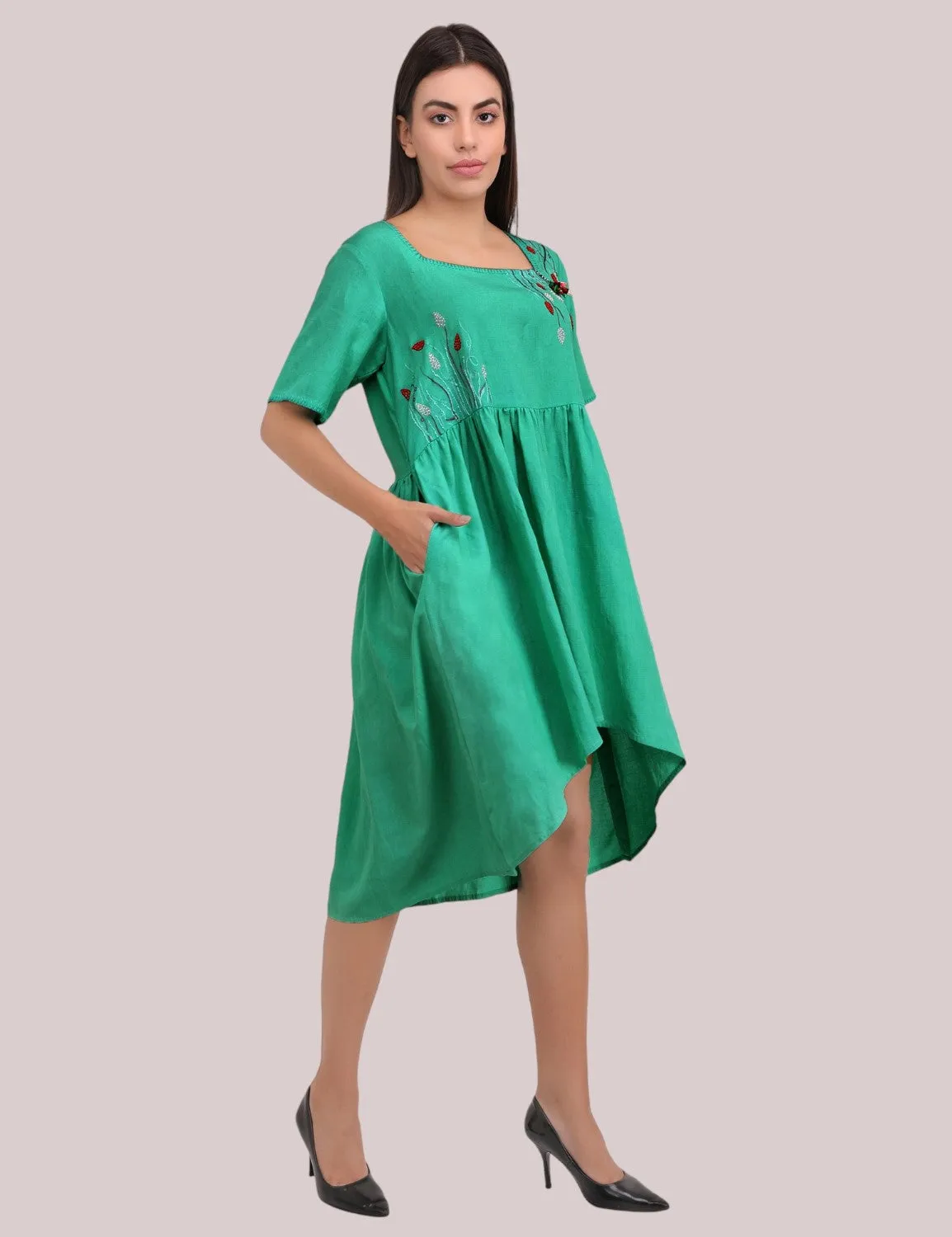High-low Embroidered dress
