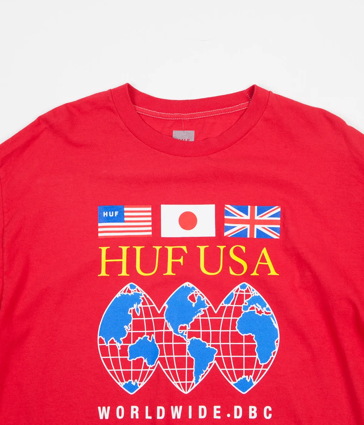 HUF Global Domination Long Sleeve T-Shirt - Scarlet