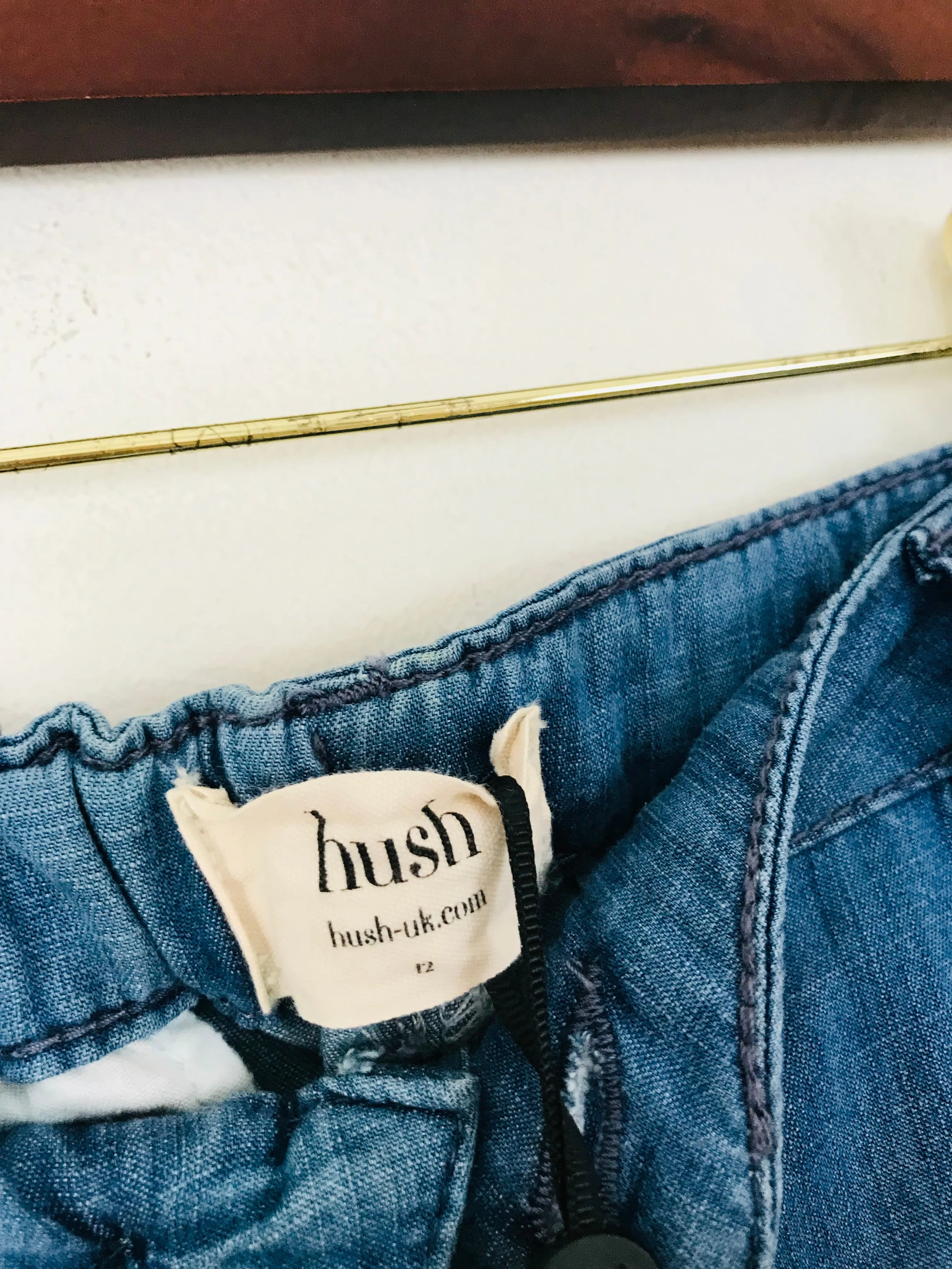 Hush Women's Relaxed Chambray Trousers NWT | UK12 | Blue