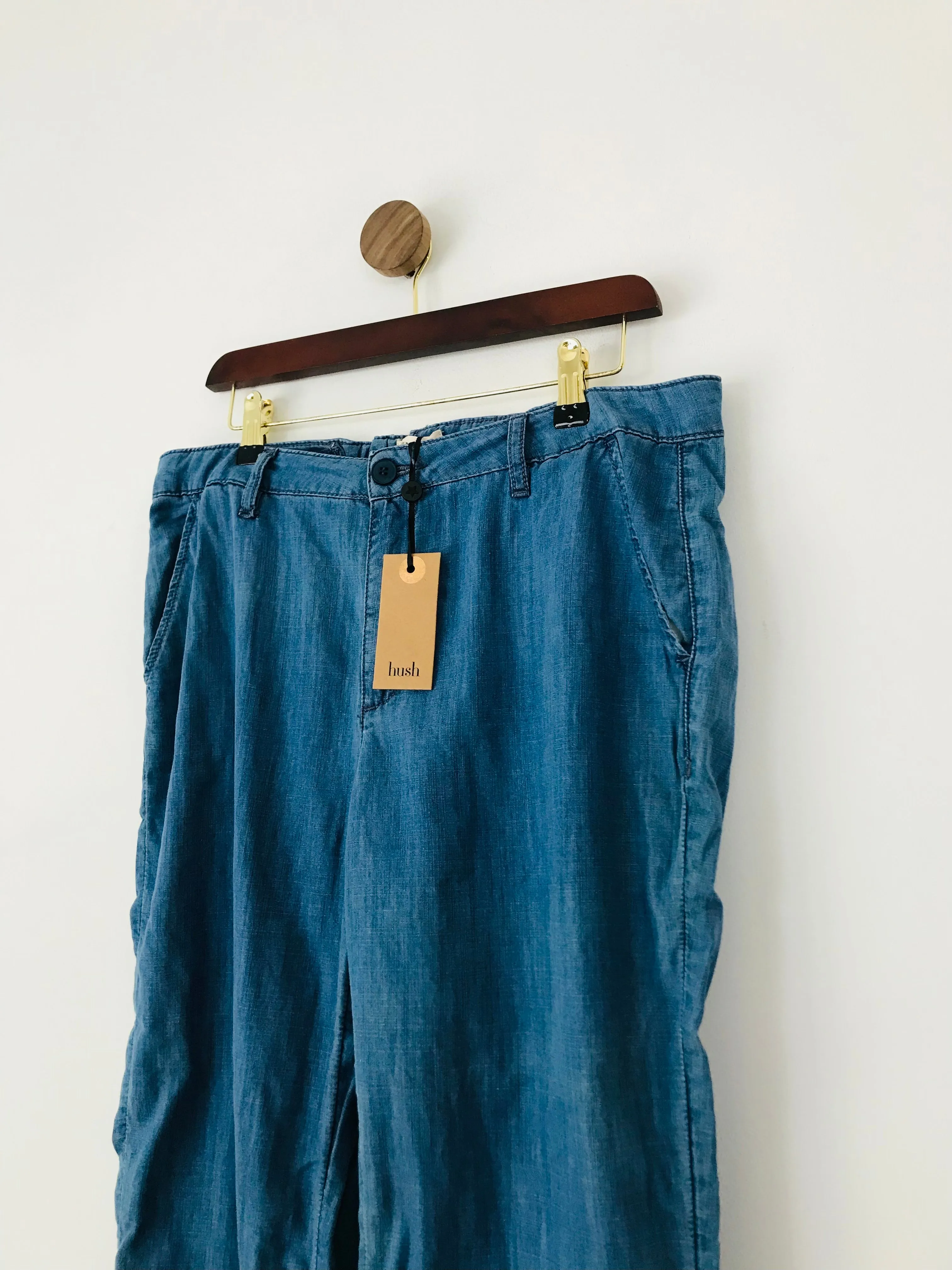 Hush Women's Relaxed Chambray Trousers NWT | UK12 | Blue