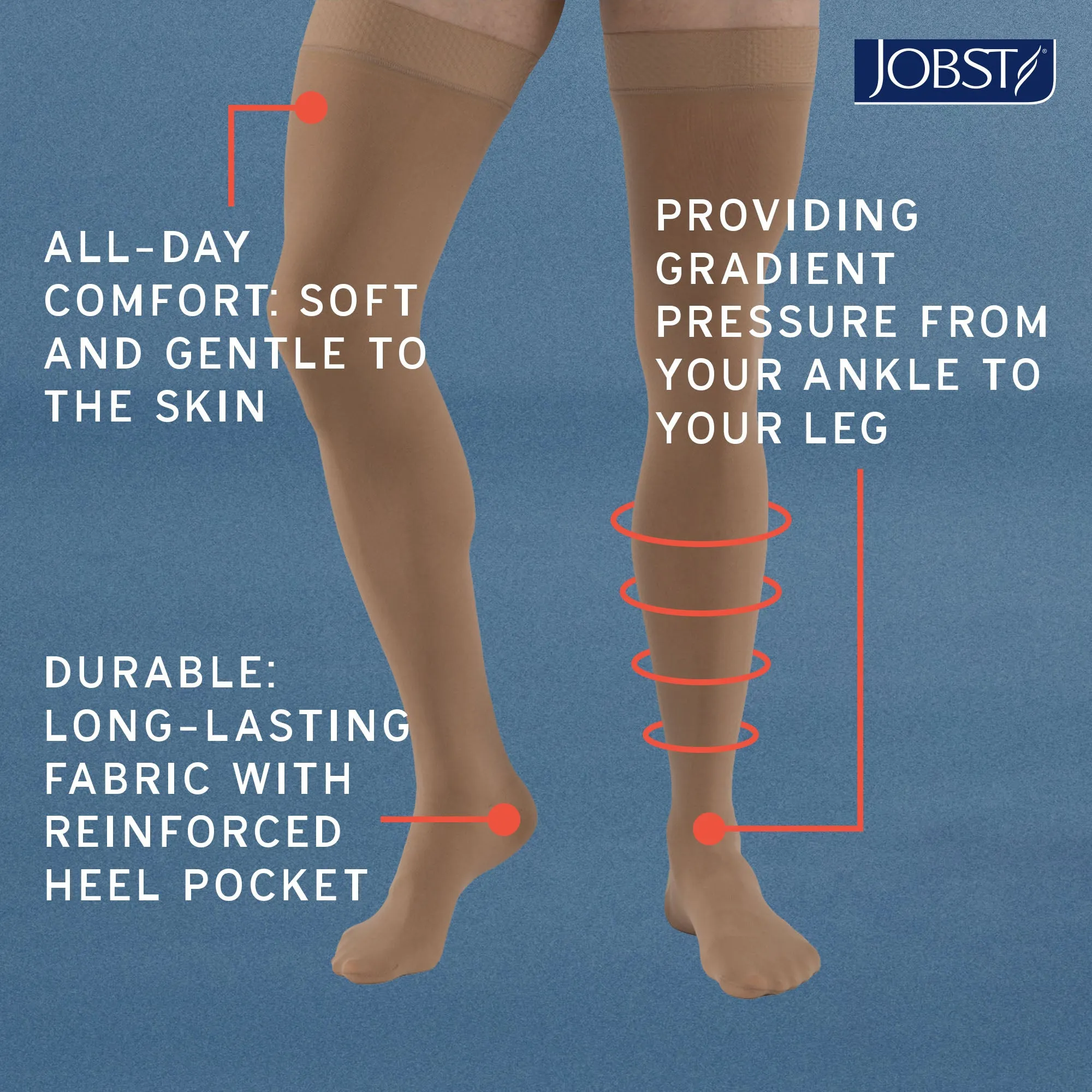 JOBST Relief 20-30 mmHg Compression Stockings, Waist High Pantyhose, Closed Toe