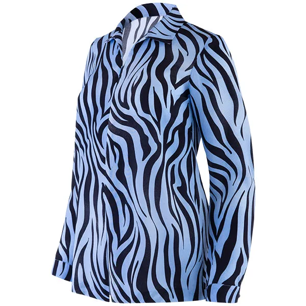 Julia Tunic in Azul/Nero Zebra