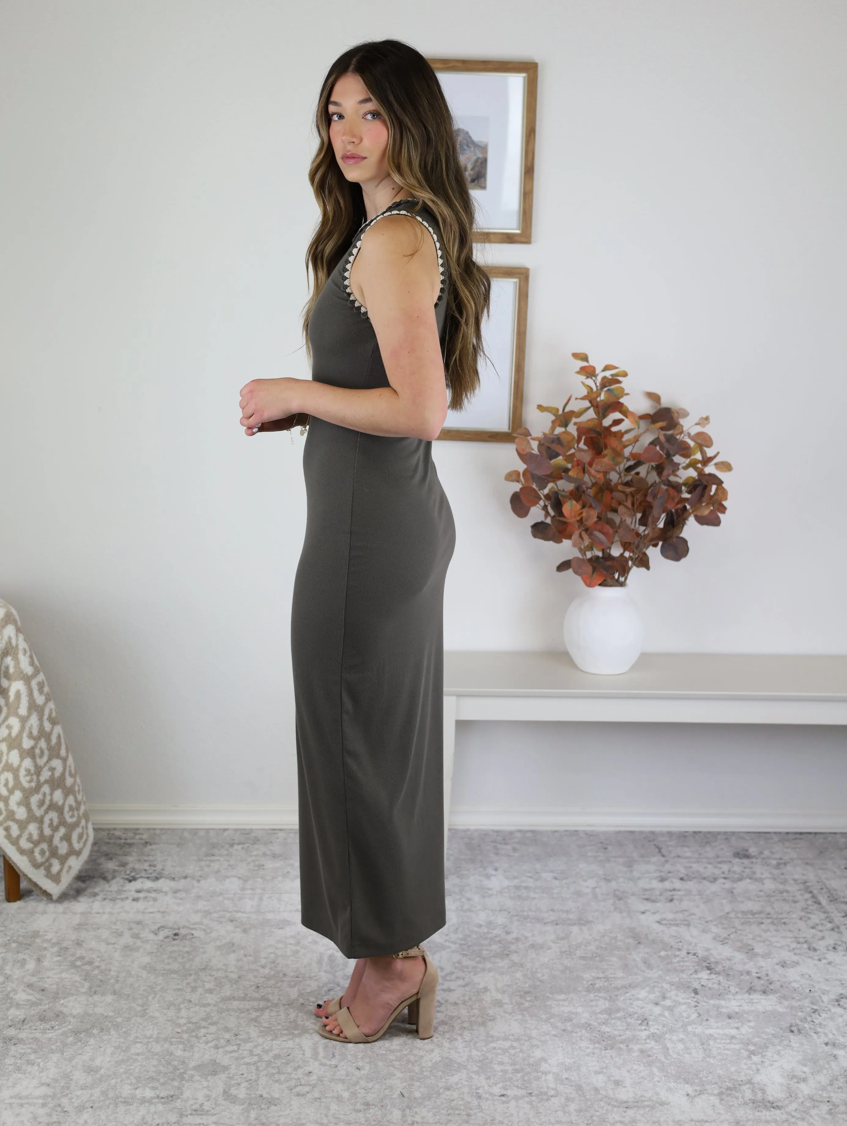 Justeen Whipstitch Bodycon Midi Dress