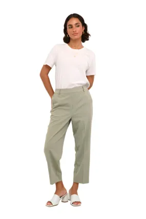 Kaffe Womens Sakura High Waist Cropped Pant Vetiver