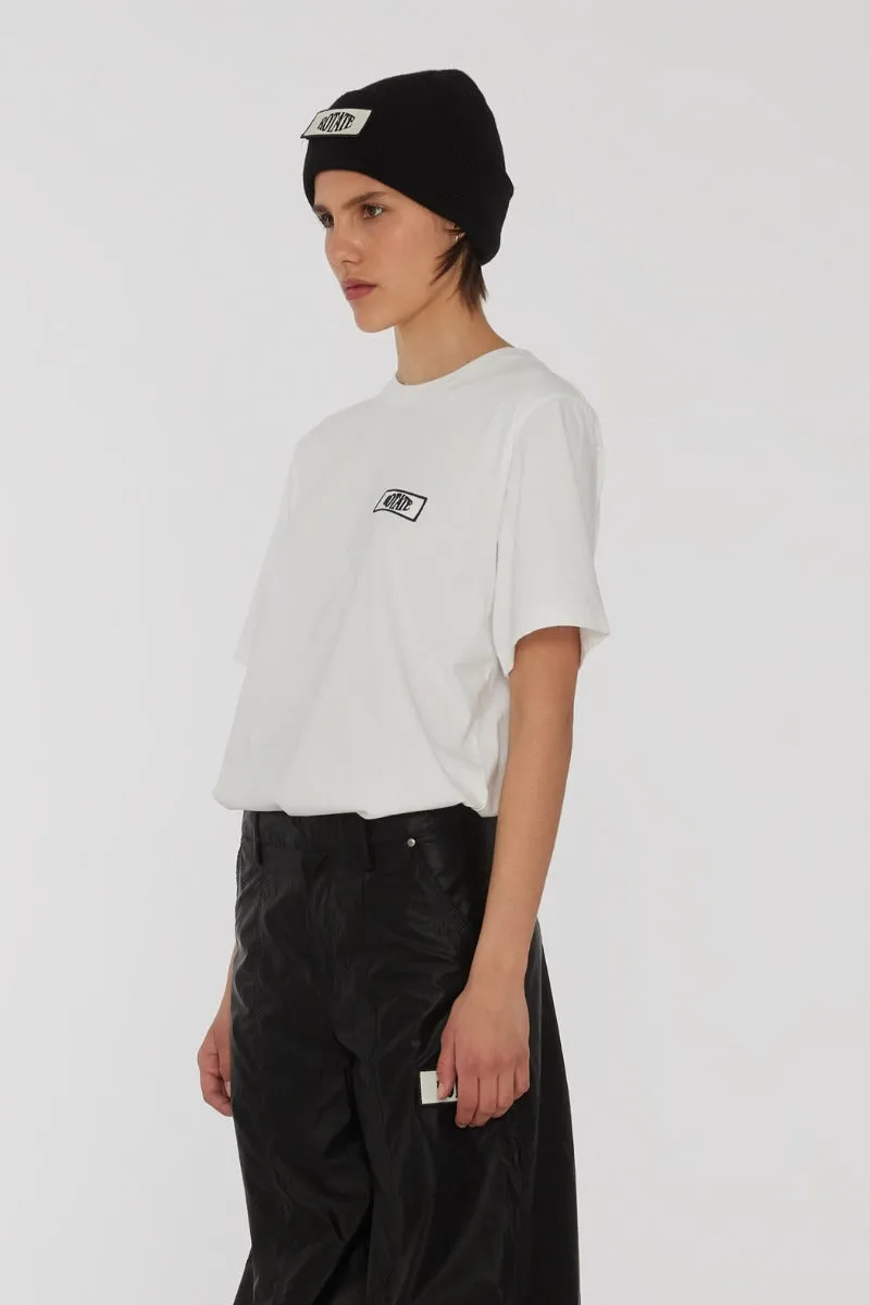 Knitted Beanie W. Patch - Black